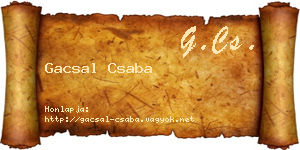 Gacsal Csaba névjegykártya