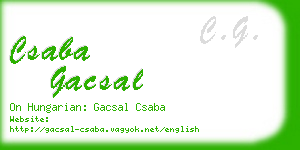 csaba gacsal business card